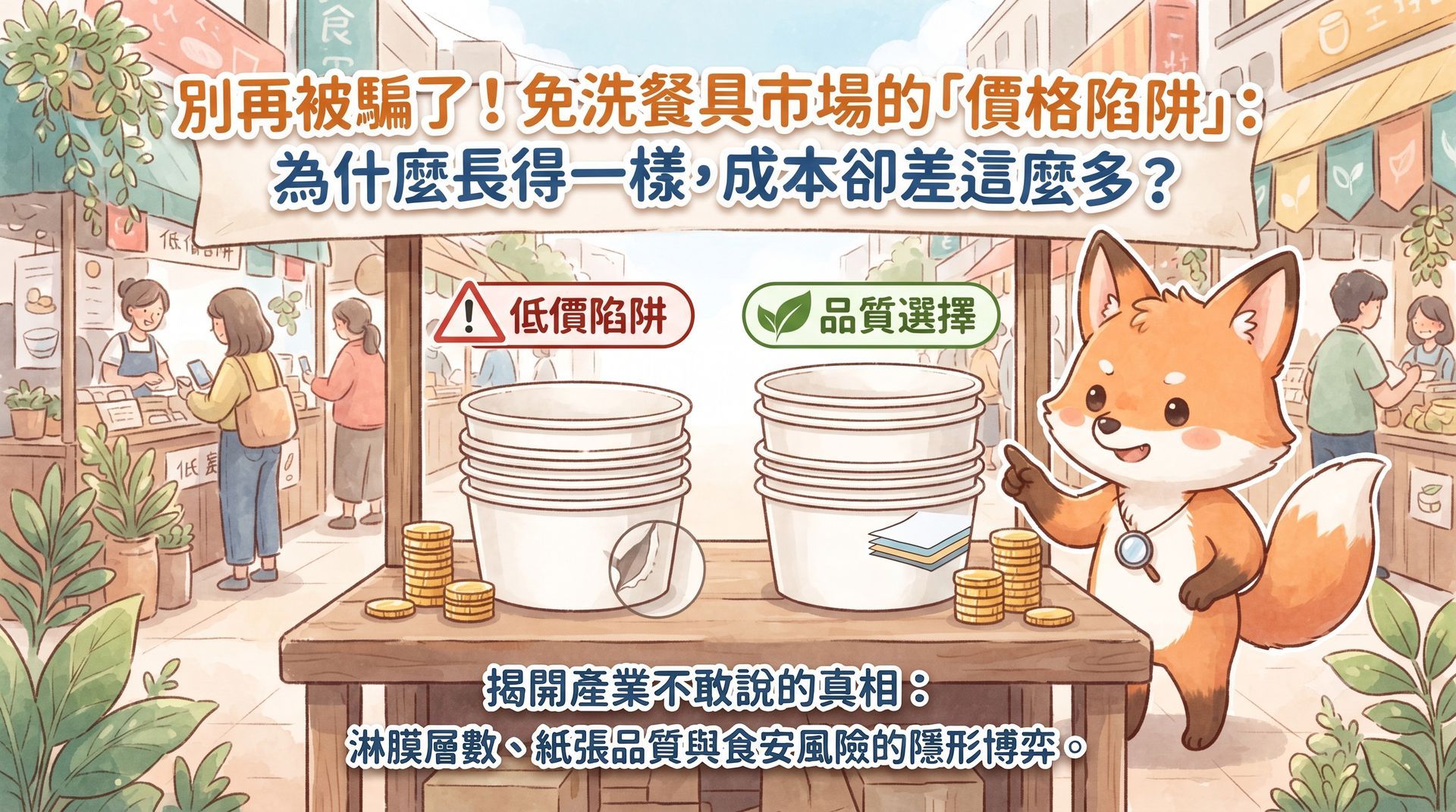 別再被騙了！揭露免洗餐具市場的「價格陷阱」，分析成本差異背後的真相，協助店家挑選安心的產品。