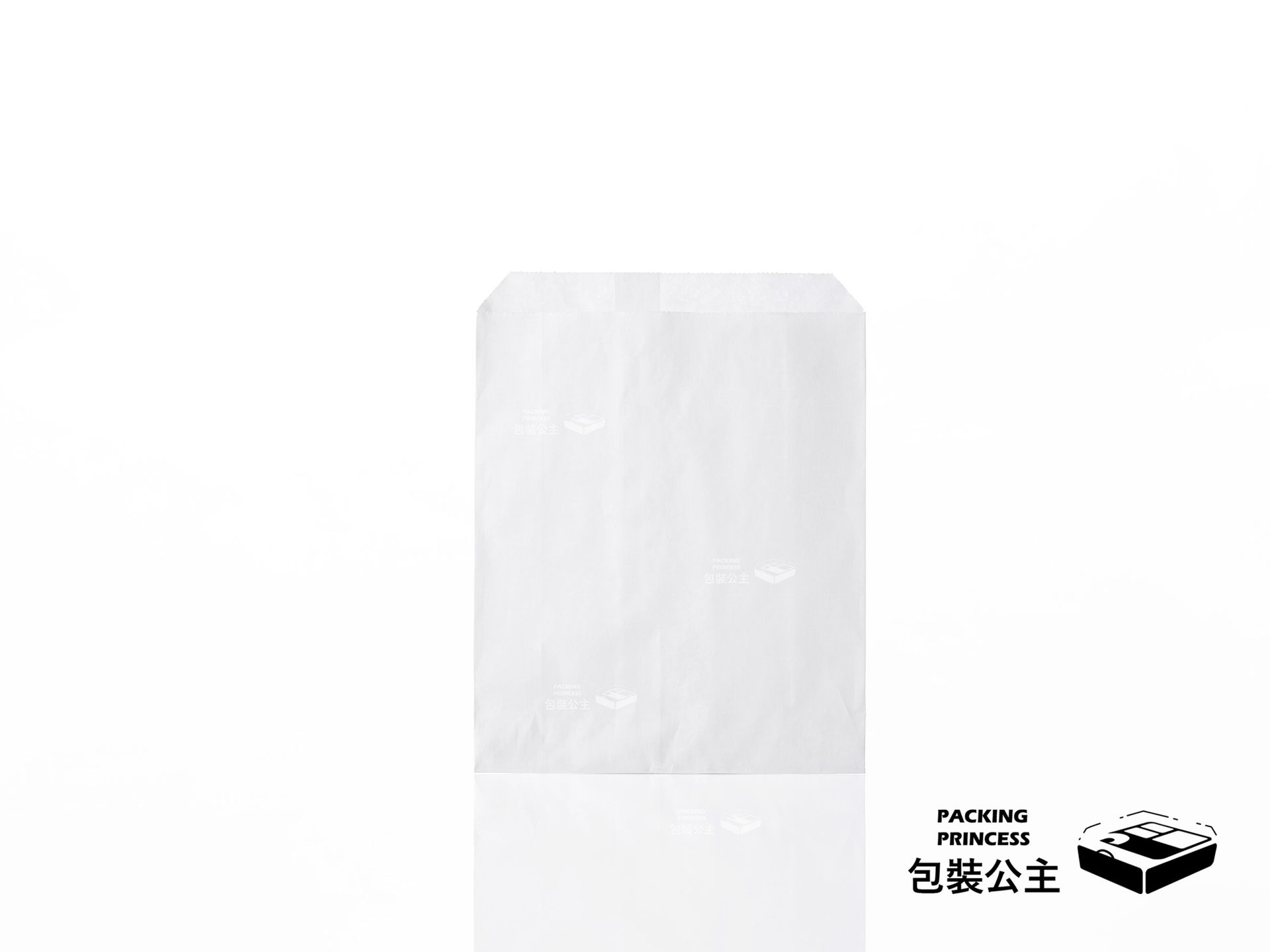 四兩防油紙袋 | 空白無印刷平口袋 防油防水 小型紙袋,單品正面展示,適合作為炸物與小吃外帶包裝。
