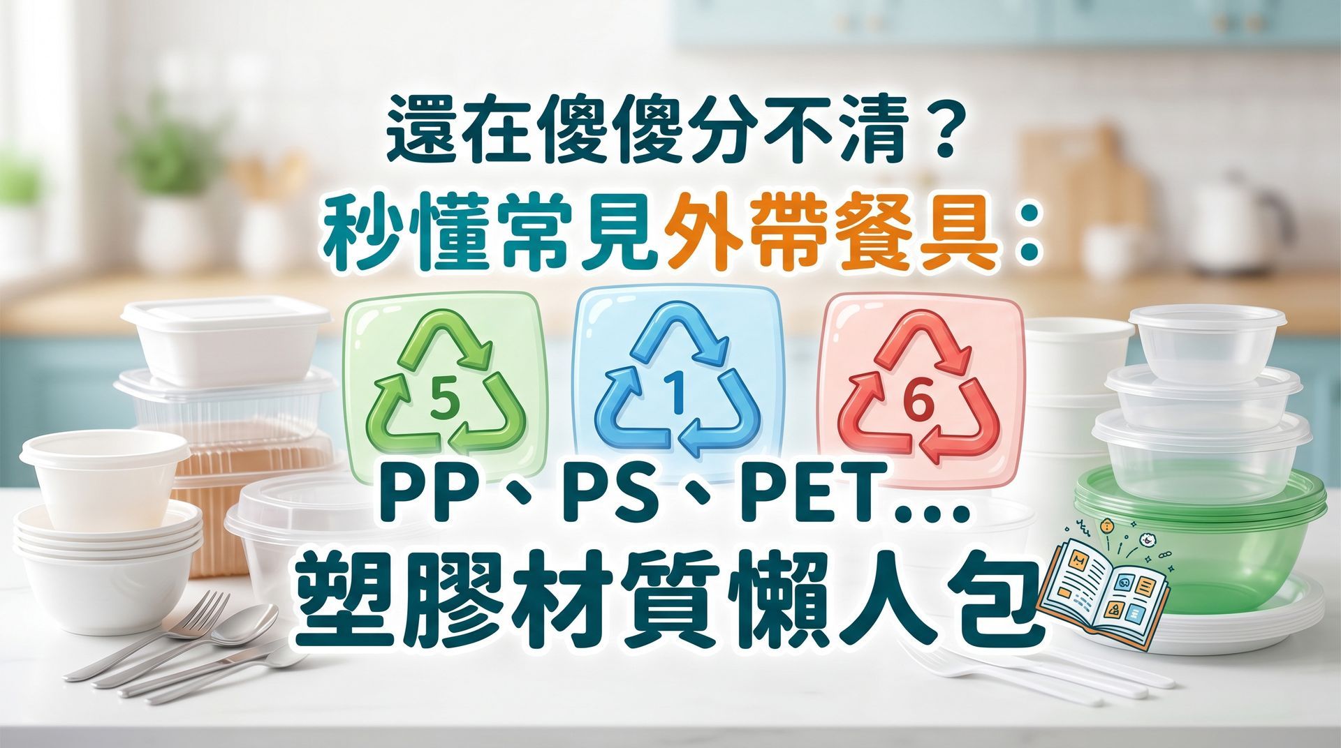 常見外帶餐具塑膠材質解析，說明 PP、PS、PET 差異，幫助顧客正確選擇包裝材料。