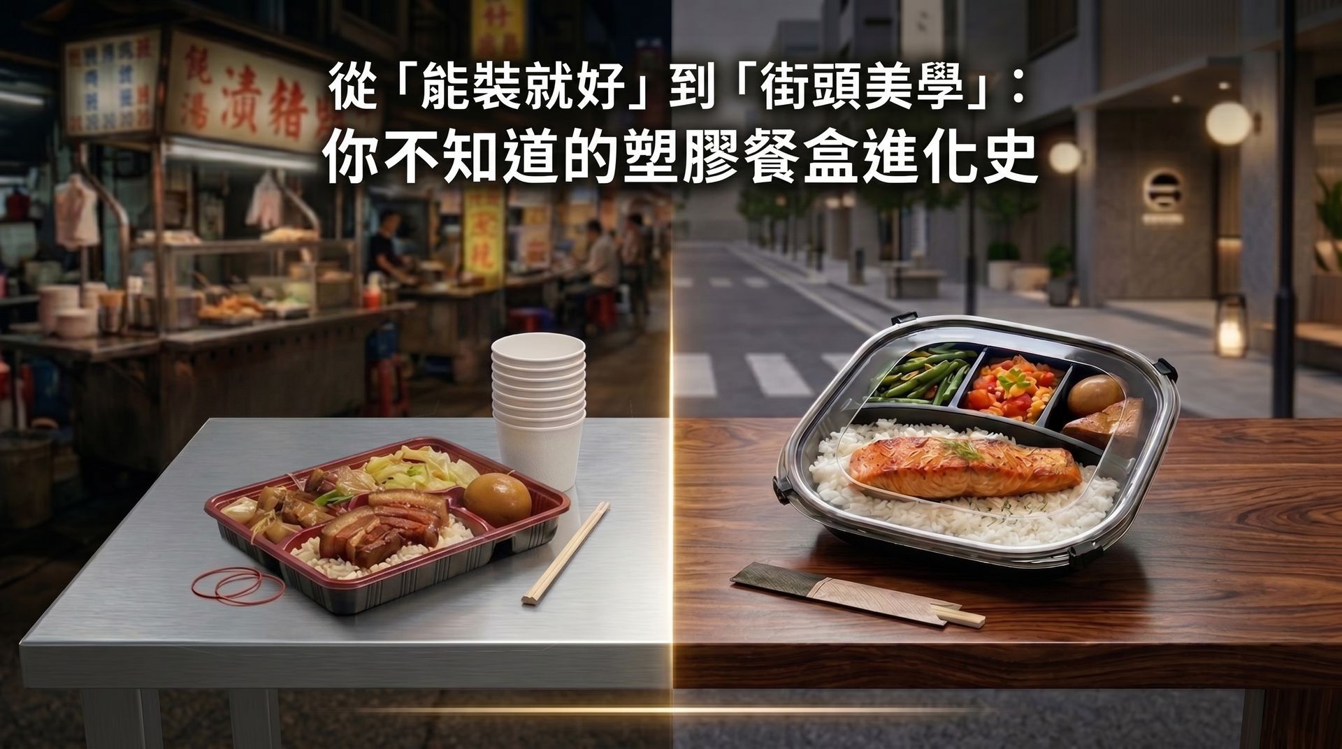 塑膠餐盒的設計進化史，從基礎實用性邁向外帶美學，展現餐飲包裝的革新。
