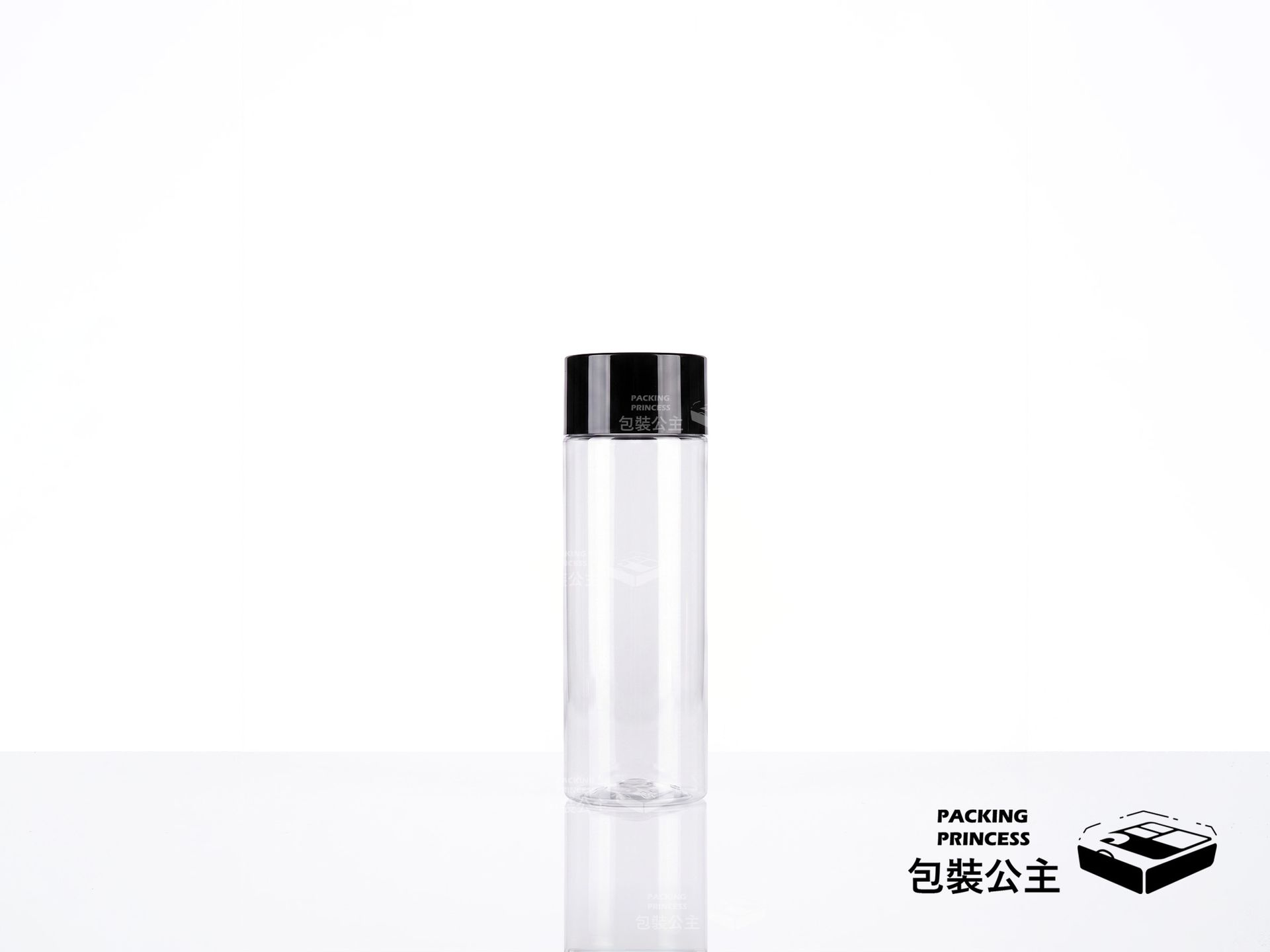 寬口圓柱塑膠瓶系列，300cc，簡約設計滿足各式飲品儲存需求，提供穩定且高品質的外帶方案。