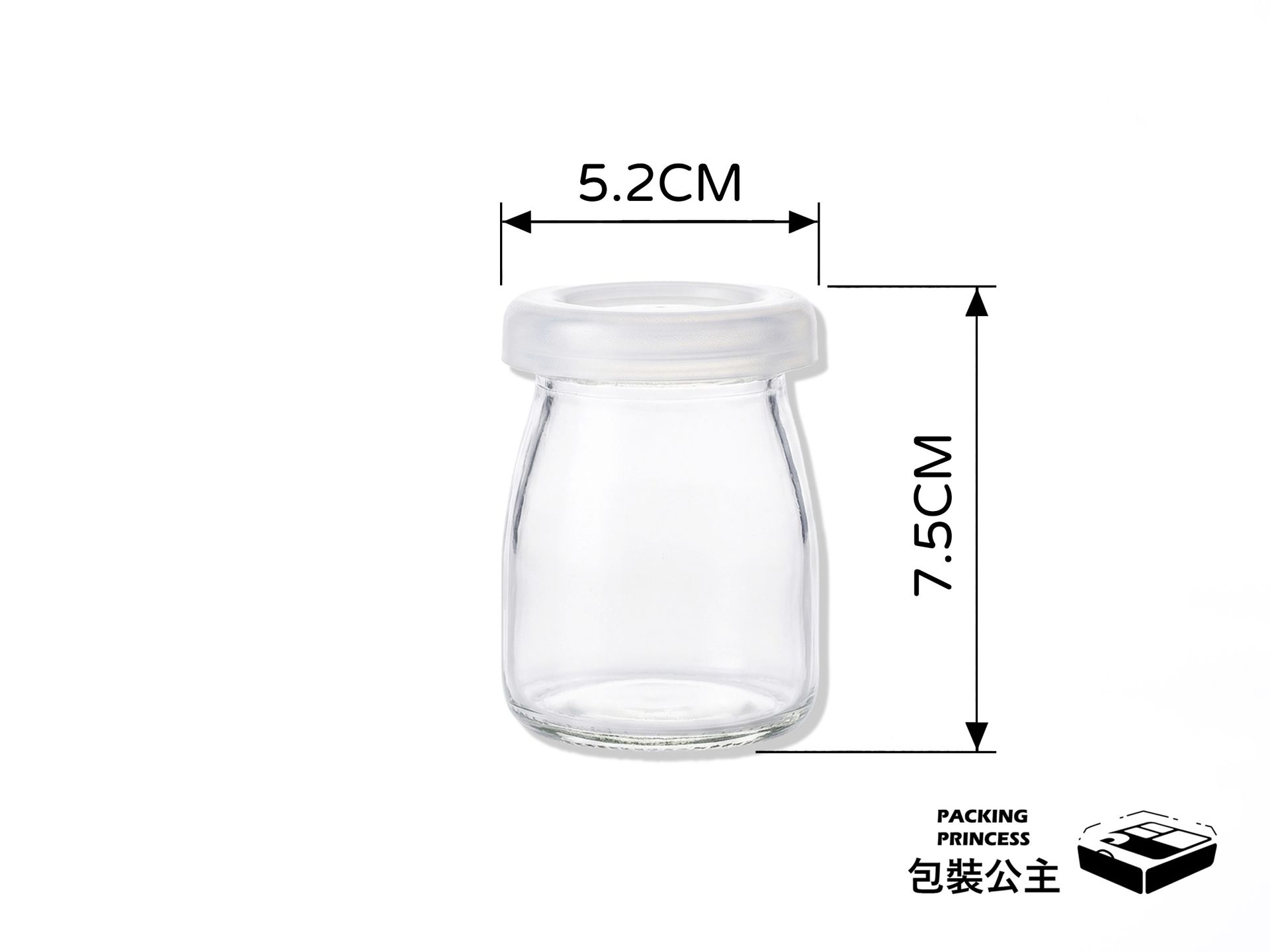保羅瓶，85cc 容量玻璃瓶，適合作為布丁瓶或奶酪瓶使用，是烘焙與甜點店的優質容器選品。