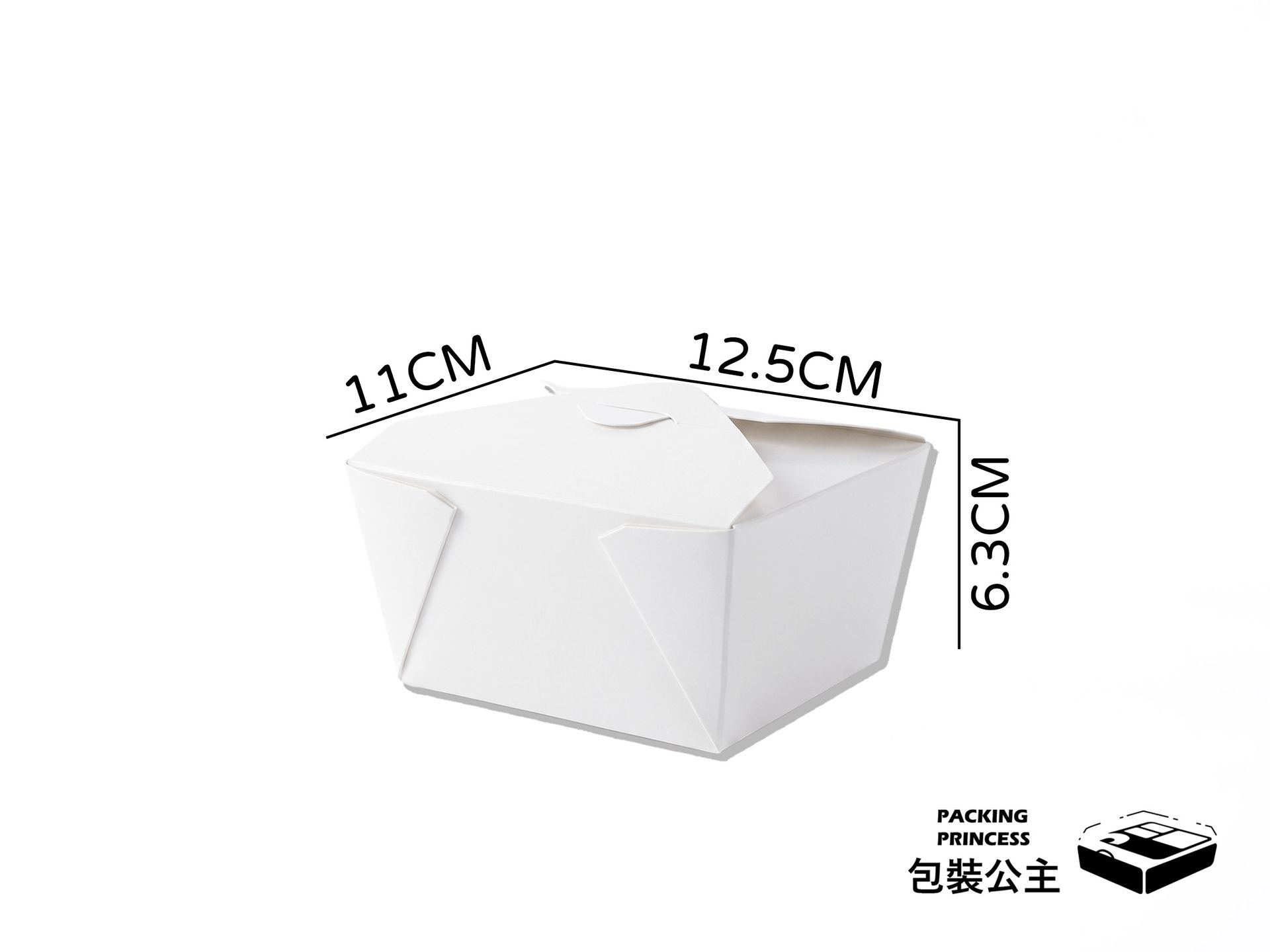 JD-602 | 美式餐盒 25盎司 750cc 炸物盒 白色，單品白色餐盒開啟展示，提供炸物與餐飲外帶紙盒選擇。