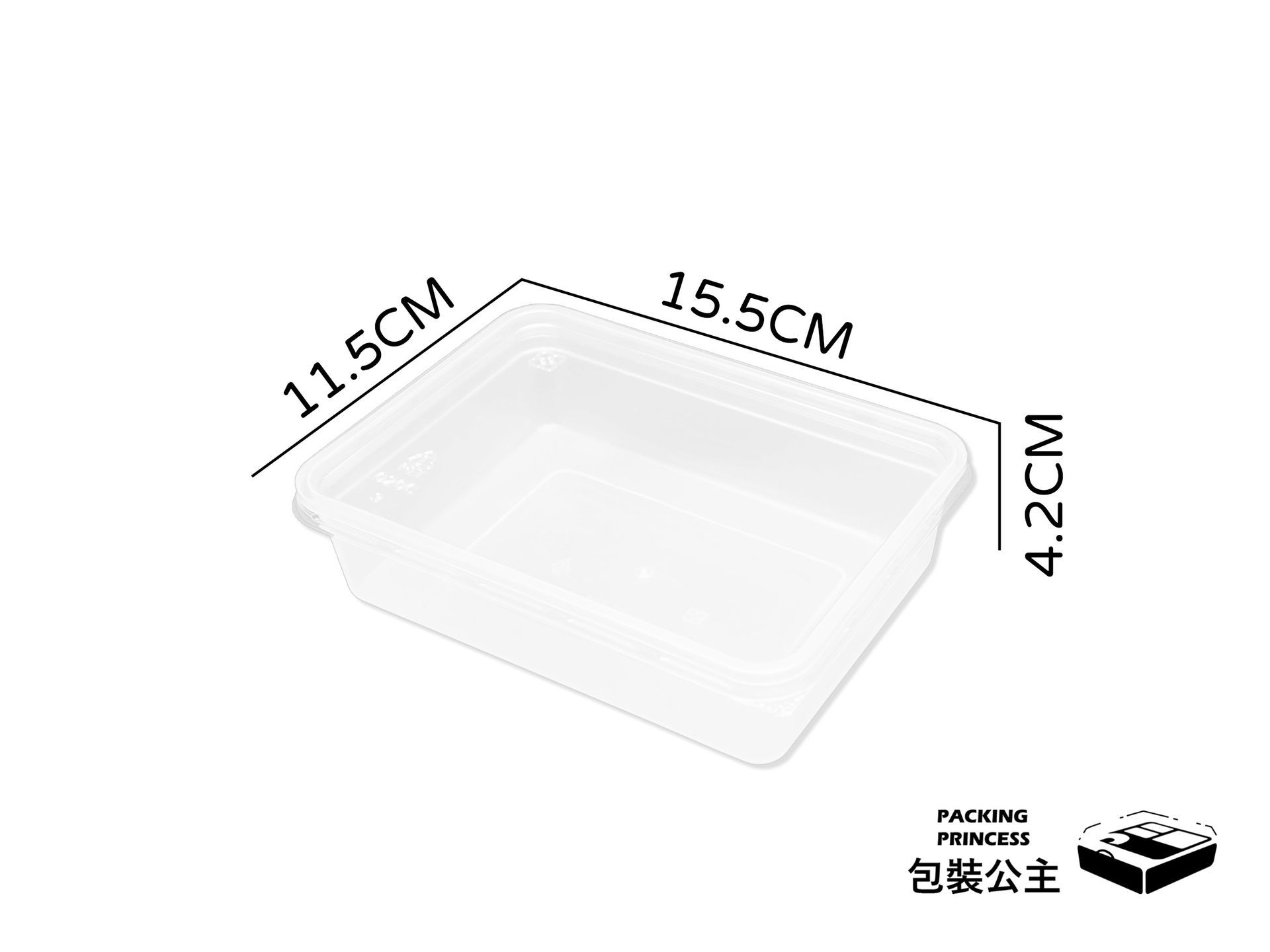 CPK 0.5 公升保鮮盒，透明餅乾盒與塑膠保鮮盒款式，單品正面展示，適合點心與餅乾外帶包裝。
