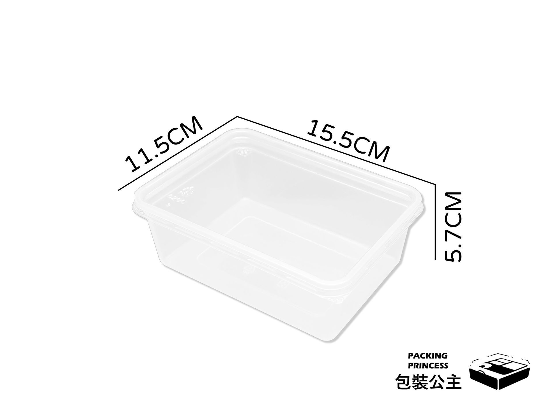 CPK | 0.7公升保鮮盒 透明餅乾盒 塑膠保鮮盒，單品正面透光展示，提供烘焙坊與甜點店大容量透明外帶容器選擇。