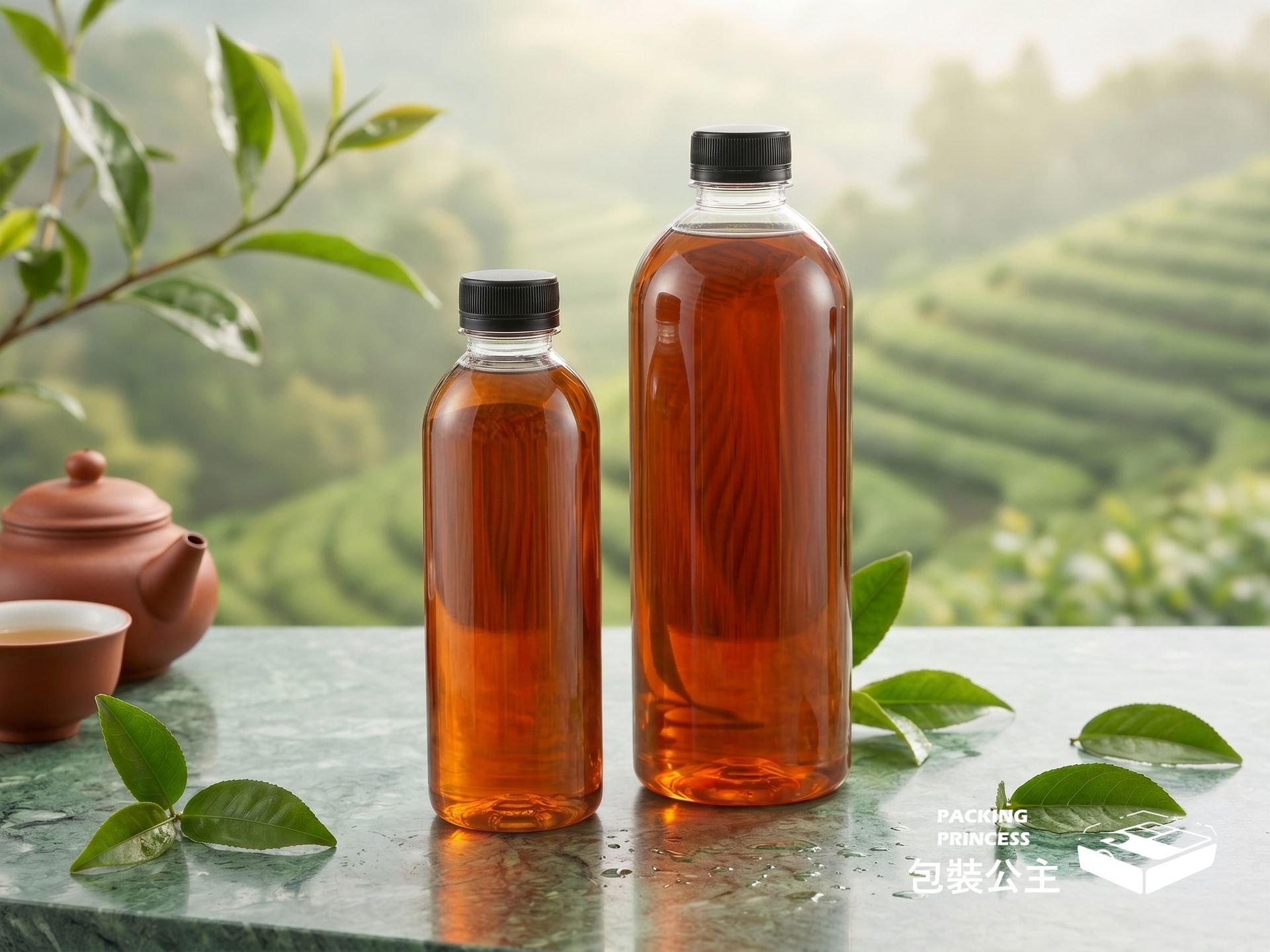 寬口橢圓塑膠瓶系列，提供多種容量選擇，適合冷泡茶、果汁等飲品外帶使用。