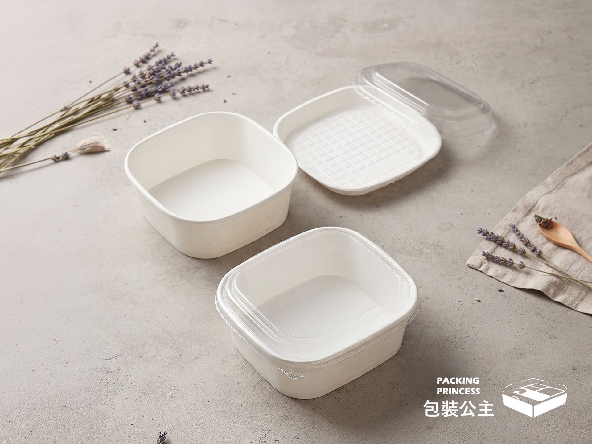 PCL-1515 | Square Meal Prep Container 850CC Healthy Meal Container Stylish Bento Box (50 Sets)
