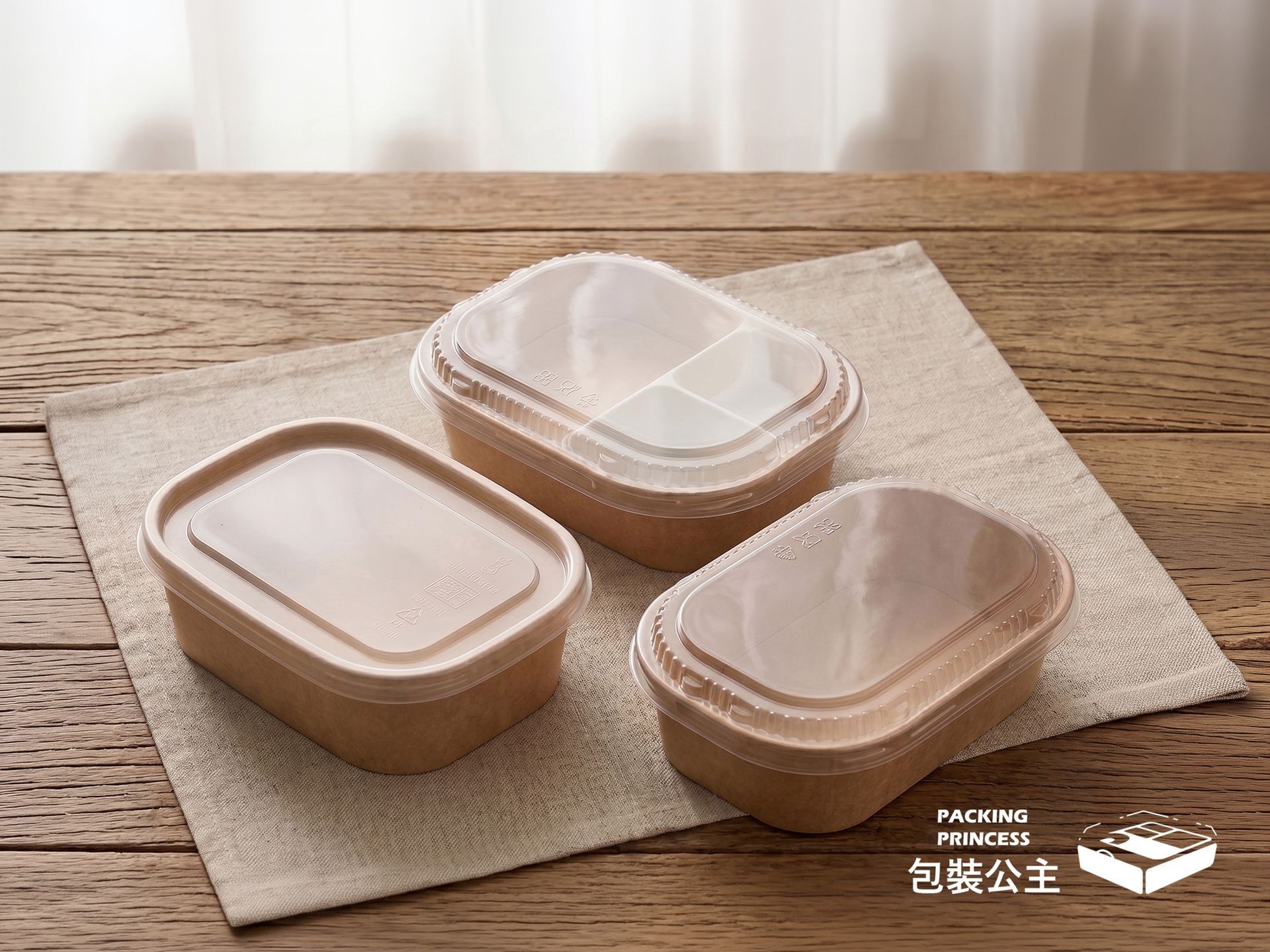 PSB-860 牛皮長方餐盒，860CC 大容量結構，適合作為各類餐飲外帶容器。