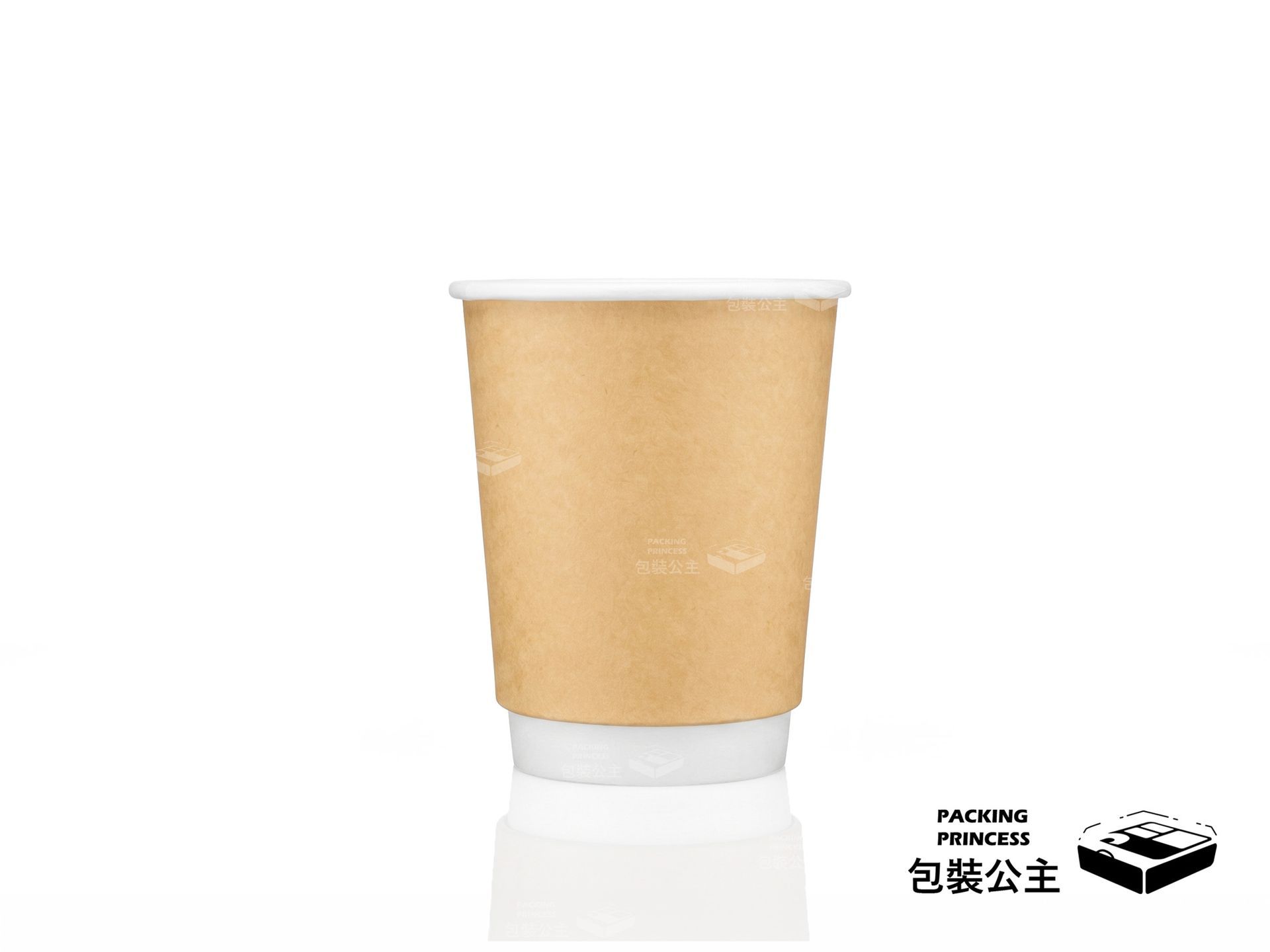 牛皮紙中空雙層紙杯 (8oz/240cc),專業隔熱防燙、免用杯套設計,無印刷天然原色免洗紙杯,適合外帶短笛咖啡、熱茶、濃縮咖啡。