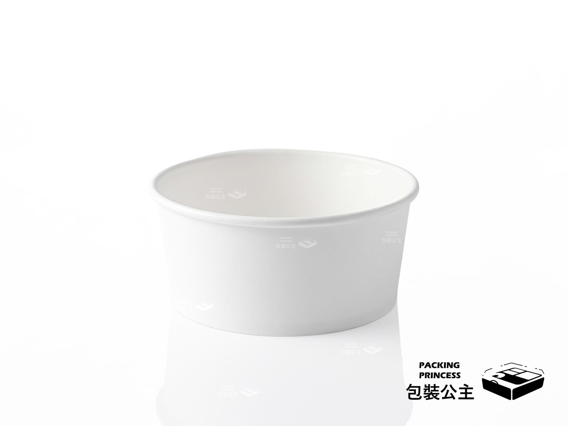 FSC902 | 900cc 白色無印刷扁碗 FSC 國際森林認證環保紙材碗 (50入/組）