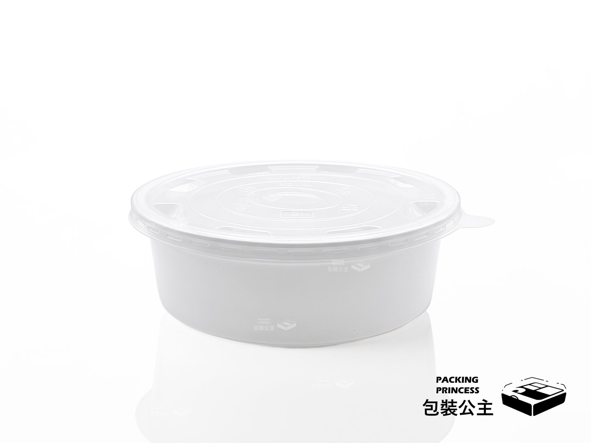 P1100 | 白色塑膠碗 1000c.c 可微波 大容量塑膠碗,單品矮款白色塑膠碗展示,提供中大型餐飲外帶容器選擇。