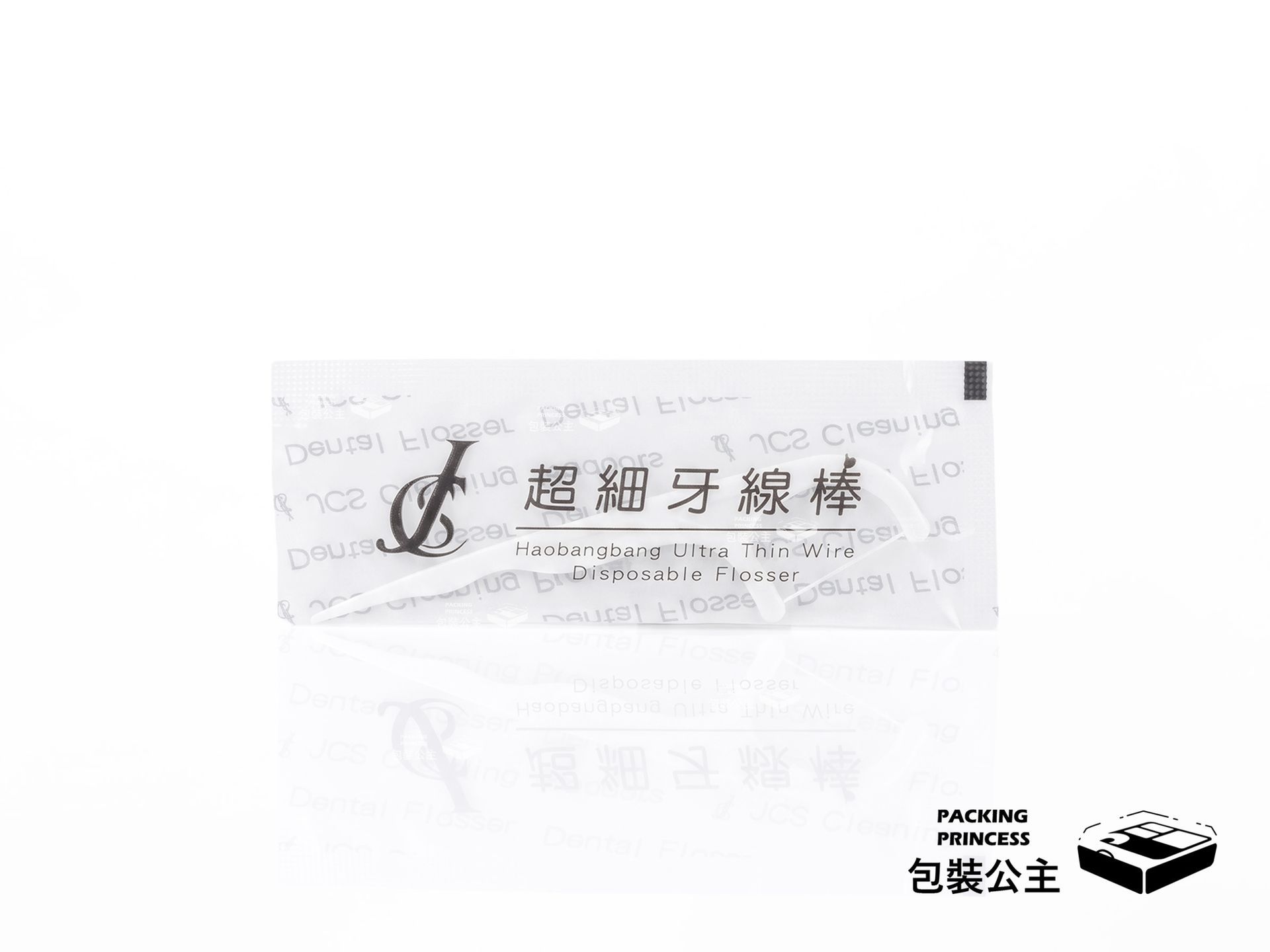 SDF-0A3 | 單支包細滑牙線棒 獨立密封 台灣製,單品包裝展示,適合作為餐飲業與外帶隨附的衛生小物。