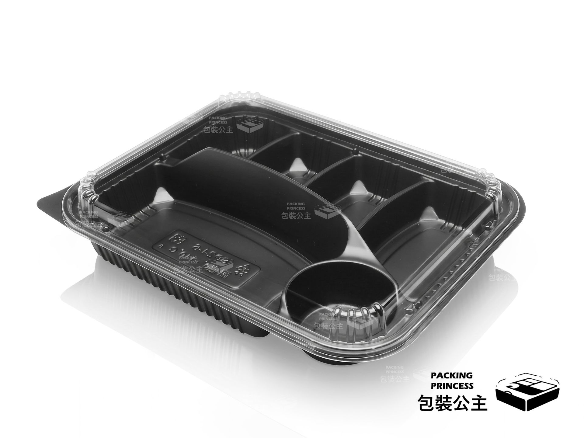 SP24-6 四角內嵌式多格餐盒，獨立醬料格設計，專業外帶便當包裝