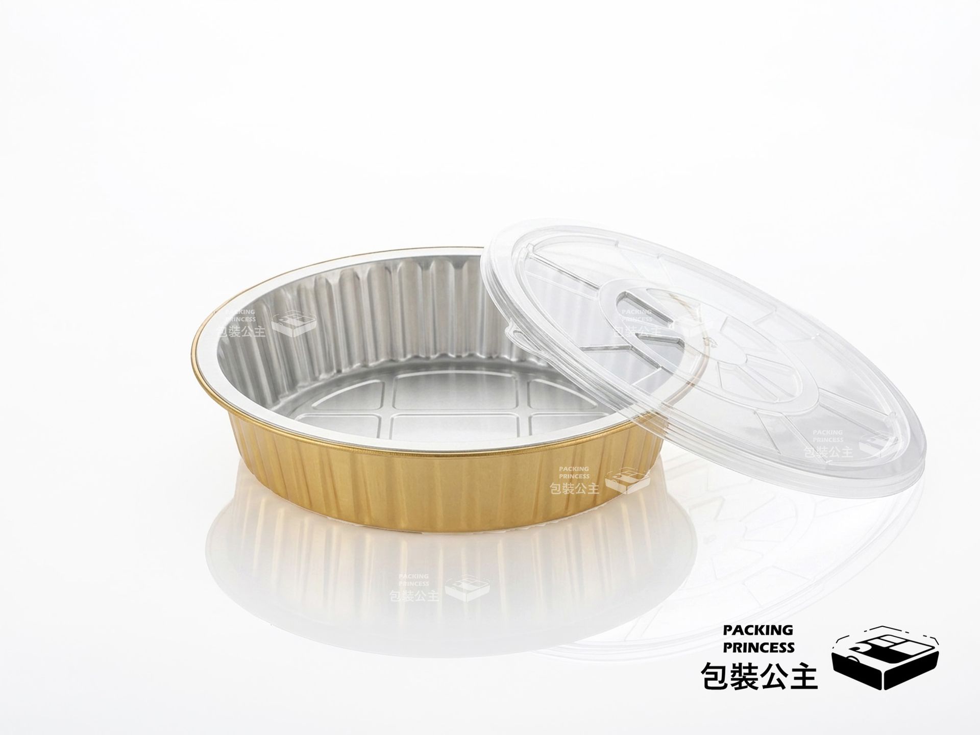 Y250-2500 專業加厚金色鋁箔底盒(不含蓋):2500cc 大容量,耐高溫可微波烤箱,適合烘焙加工、烤肉拼盤與食材盛裝