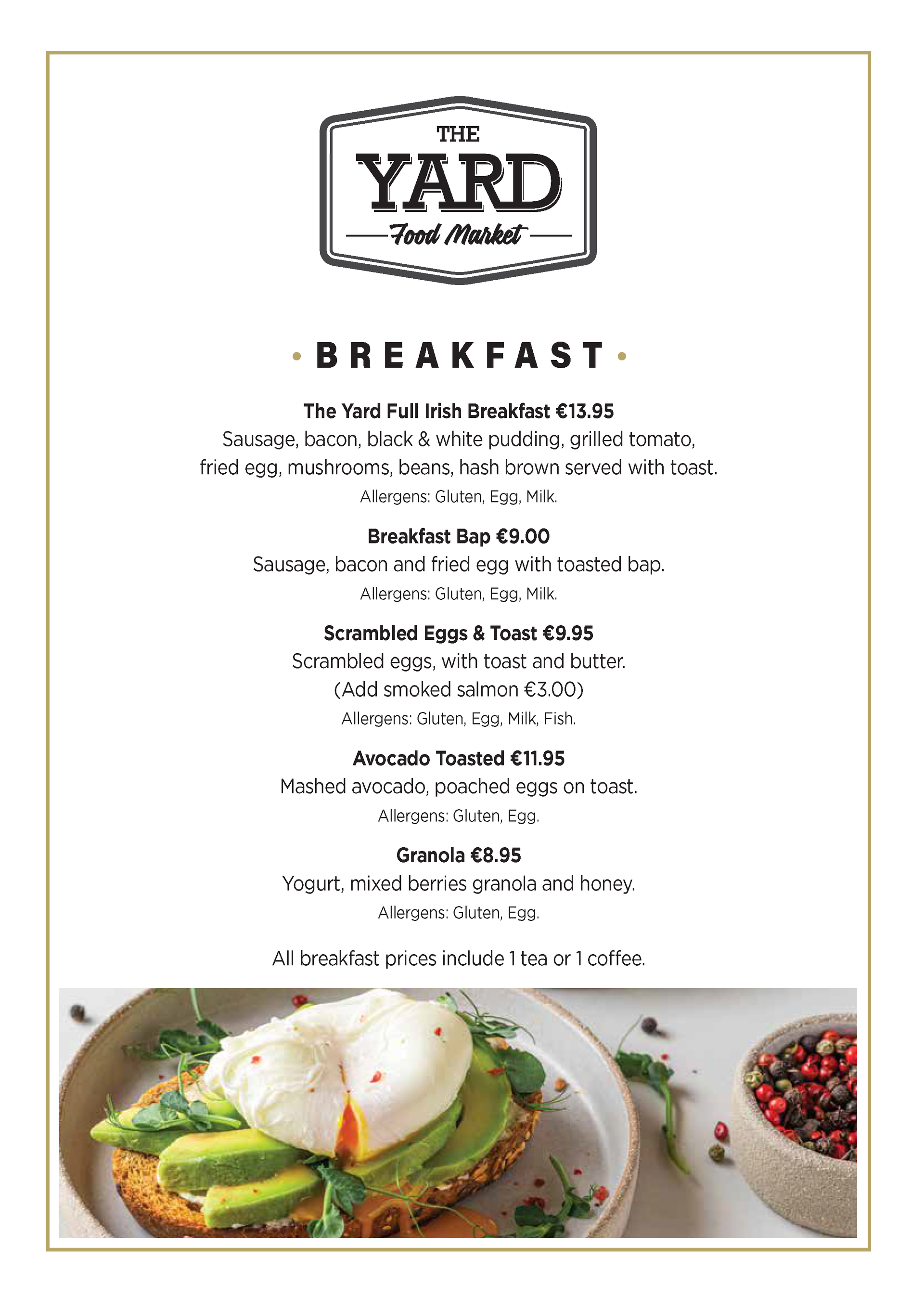 Menu from 