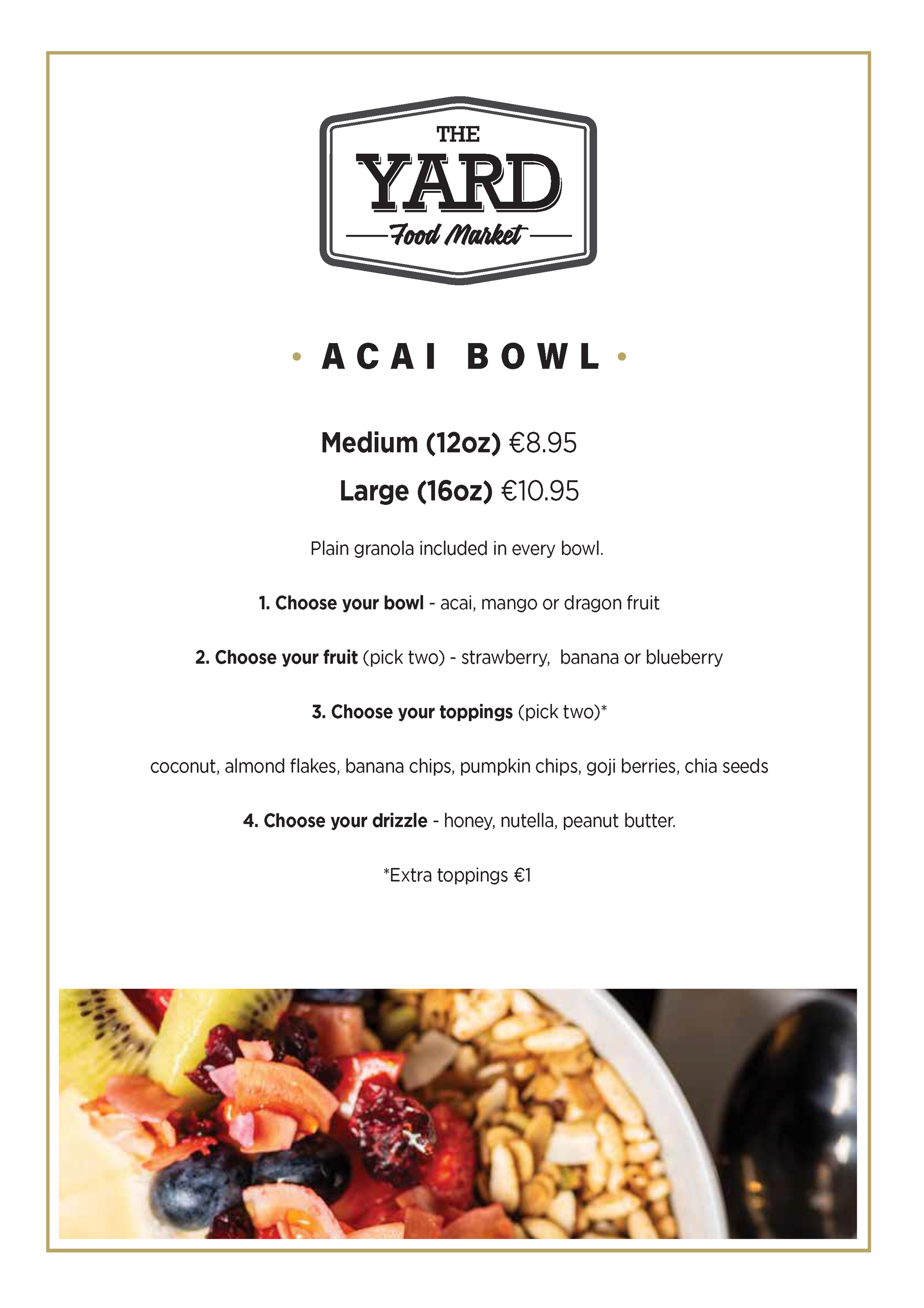 Menu for 