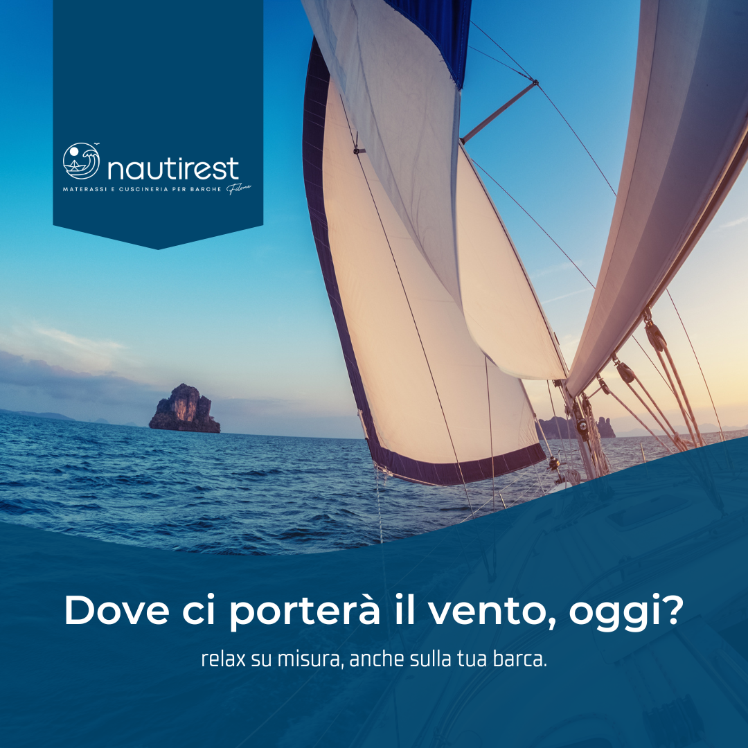 A poster with a sailboat and the words dove ci portera il vento oggi