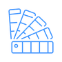 Blue color palette fan.