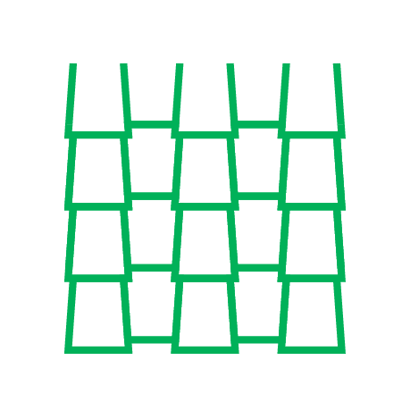 Green outline of stacked cups forming a grid.