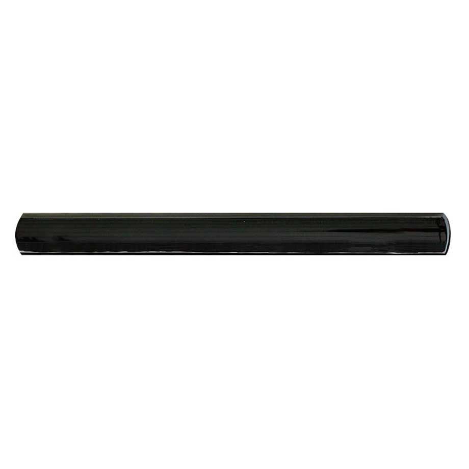 Black, cylindrical object, possibly a pipe or rod.
