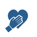 A hand is holding a heart in its palm.