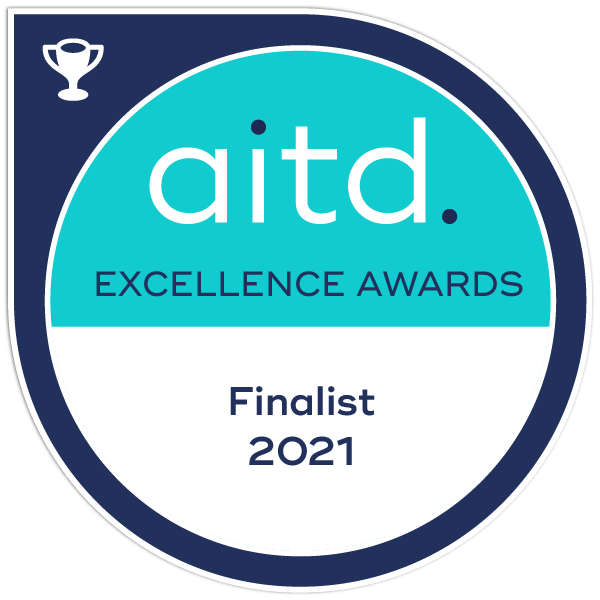 A badge that says aitd excellence awards finalist 2021