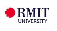 The logo for rmit university has a red cross on it.