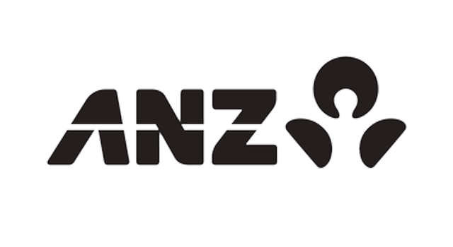 A black and white anz logo on a white background