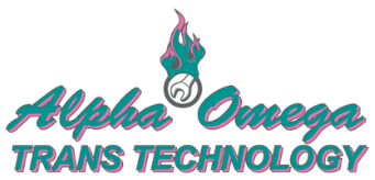 Logo of Alpha Omega Trans Technology; dark blue 