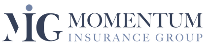 The logo for vic momentum insurance group is shown on a white background.