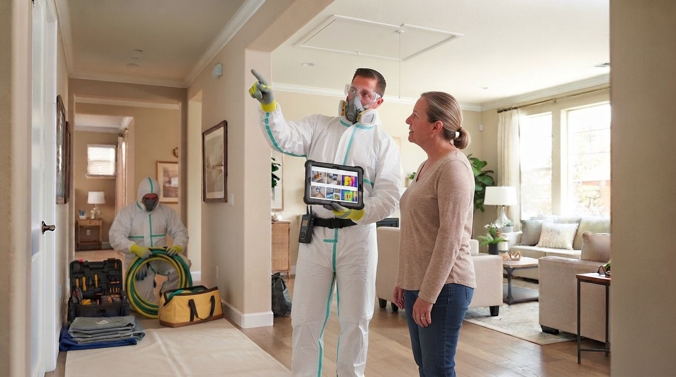 Professional insulation consultation at a residential property