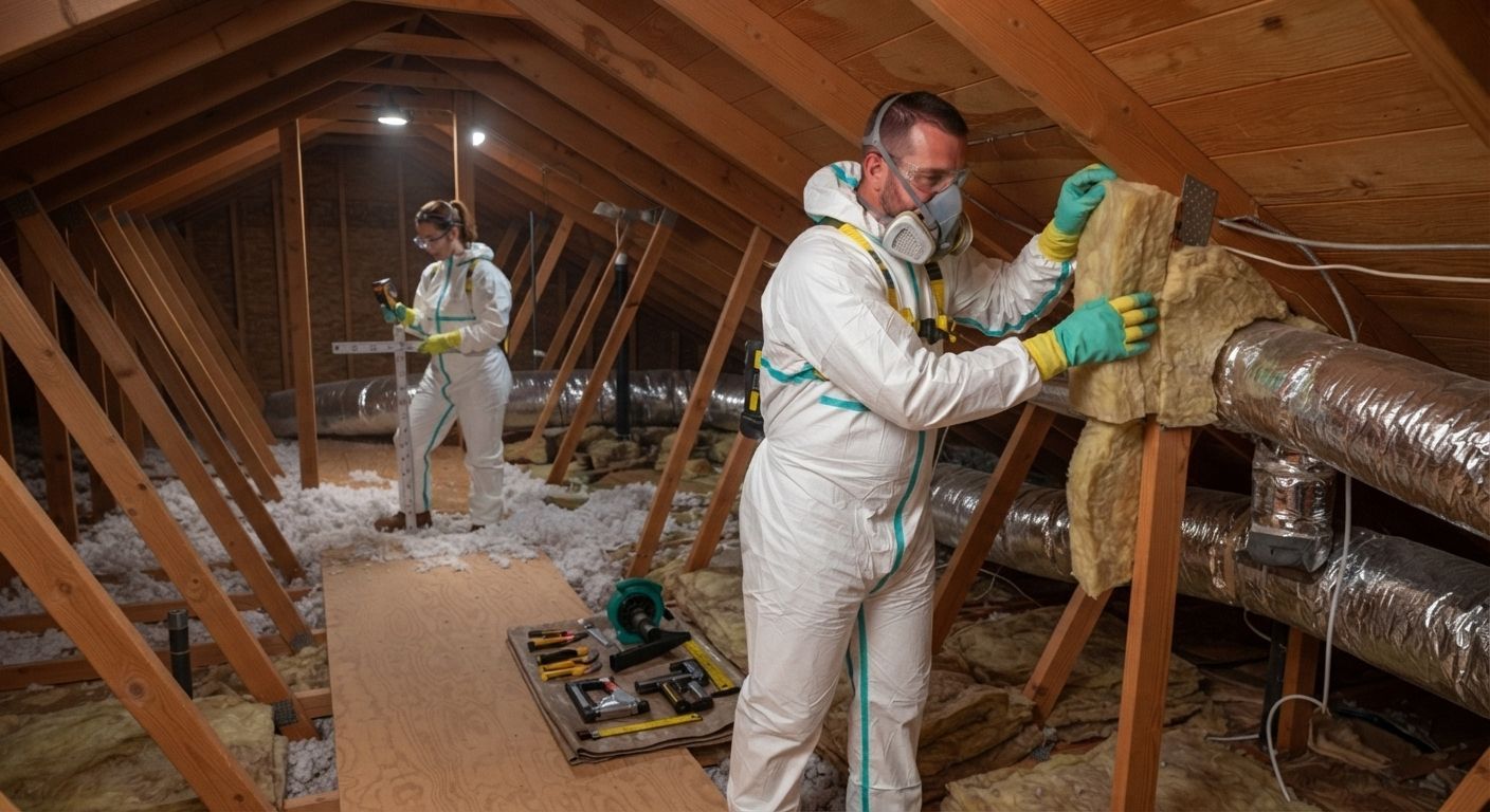 Completed residential attic insulation project in Auburn