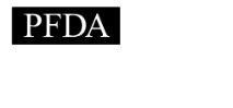 PFDA logo in white letters on a black rectangle