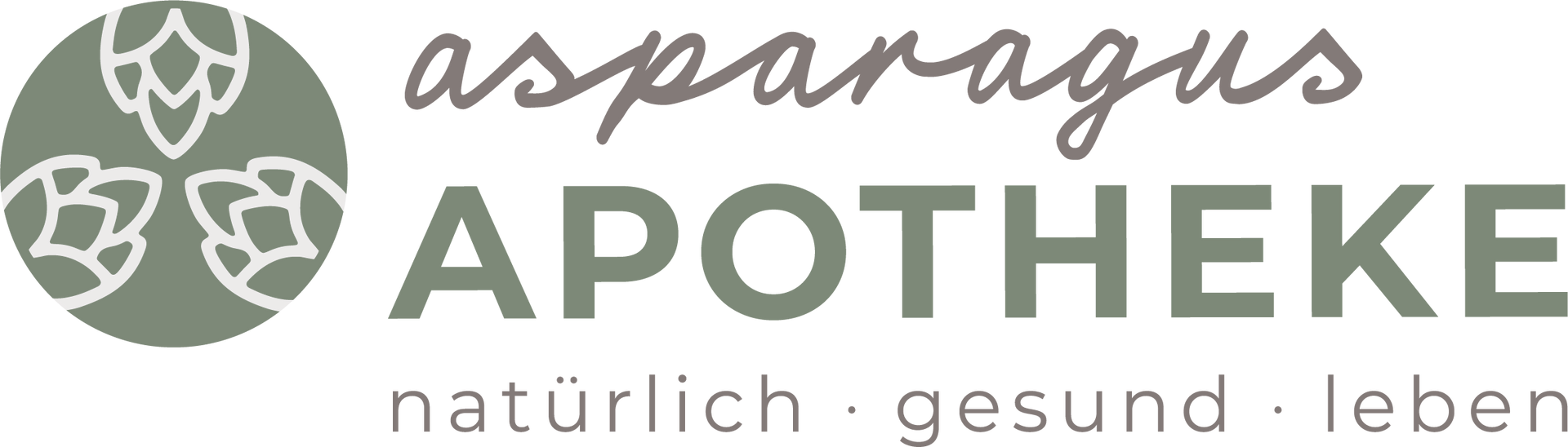 Ein Logo für die Spargelapotheke mit einem Bund Spargel darauf