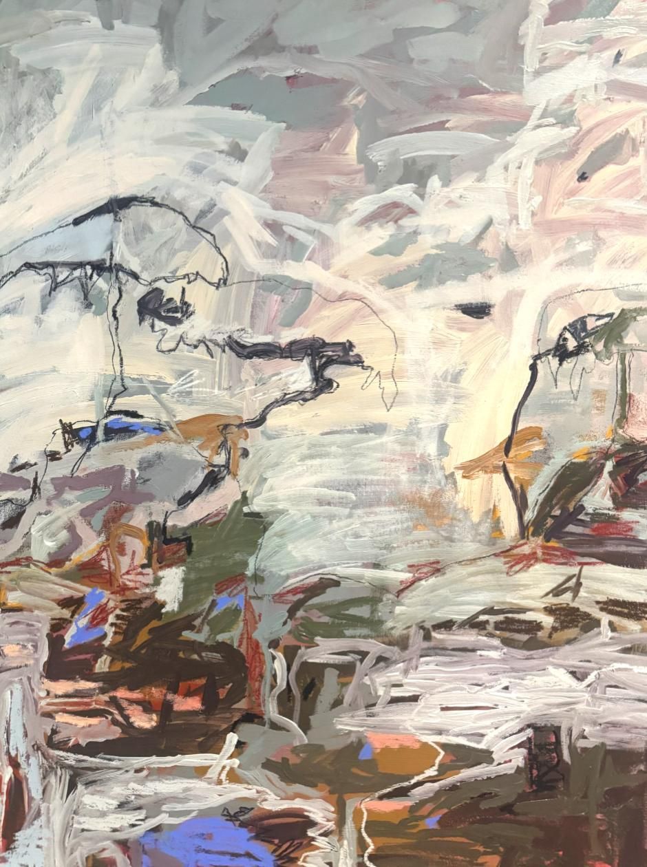 Contemporary abstract artwork by Bianca Black Art inspired by the Graskop Gorge.