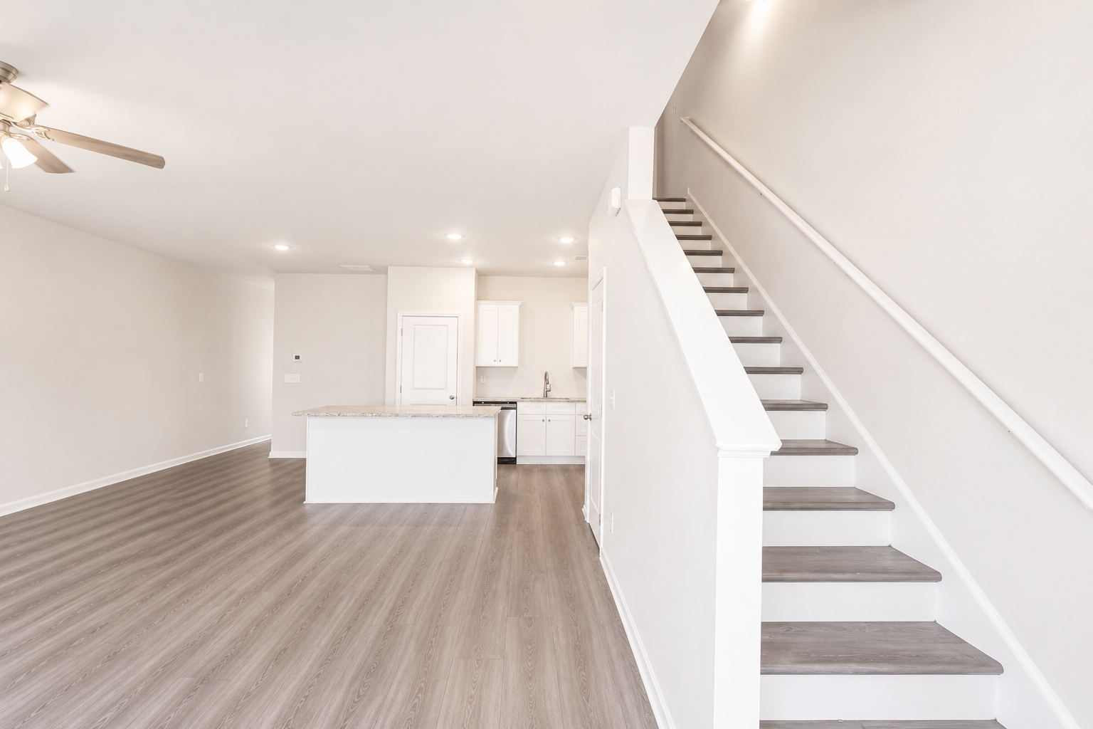 Stairs to kitchen area view