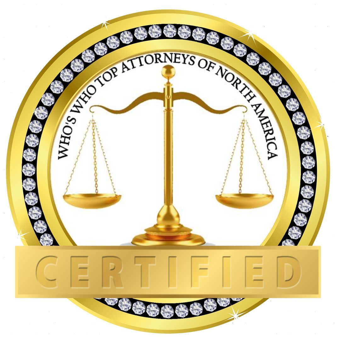 A gold coin that says who 's who top attorneys of north america certified