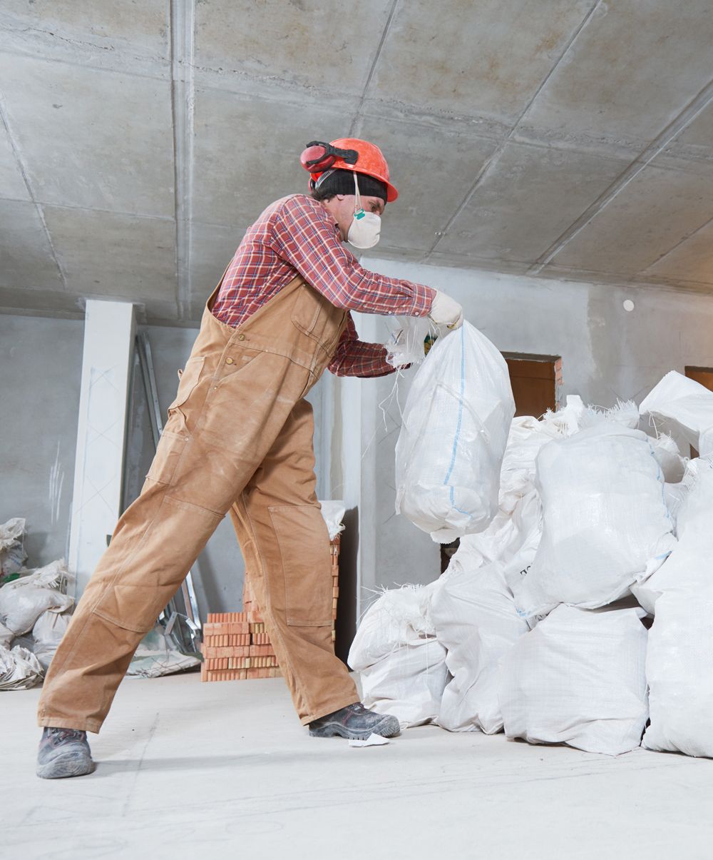 Professional Cleaner Cleaning Construction Leftover Trash
