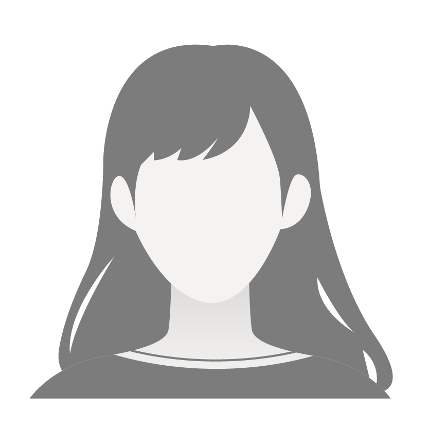 Gray female avatar icon with shoulder-length hair and a blank face