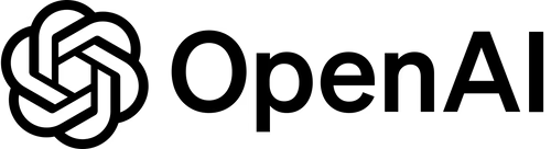 OpenAI logo with a stylized knot and the text 