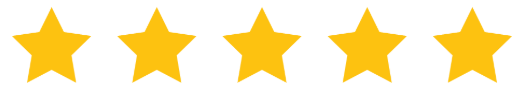 Five gold stars in a row, indicating a high rating or excellent review.