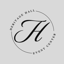 Heritage Hall Event Center logo with stylized H in black on a white background