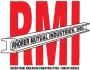 A red and white logo for rhorer mutual industries inc.