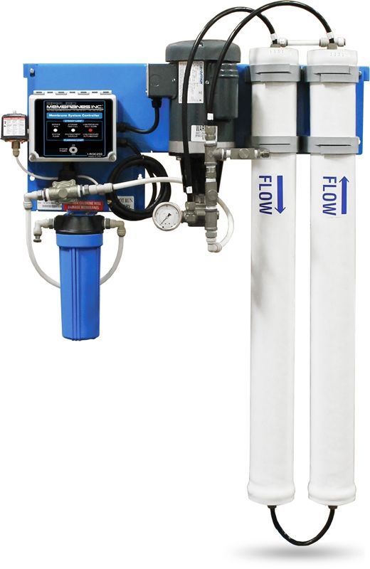 A blue and white machine that says flow on it