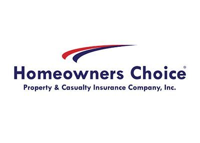 Homeowners Choice Property & Casualty Insurance Company logo in blue and red on white background
