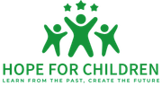 Das Logo für Hope for Children – aus der Vergangenheit lernen, die Zukunft gestalten