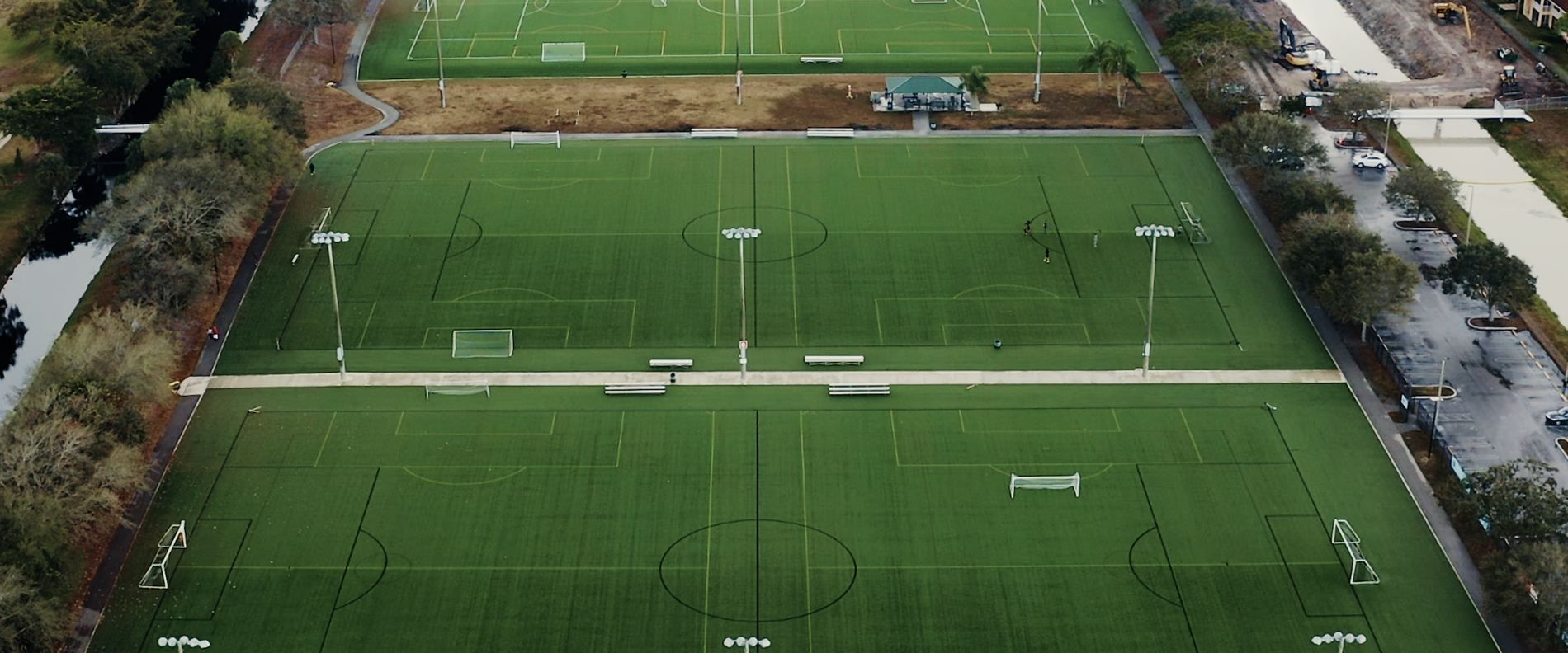 Aerial view of the Cypress Park fields in Coral Springs