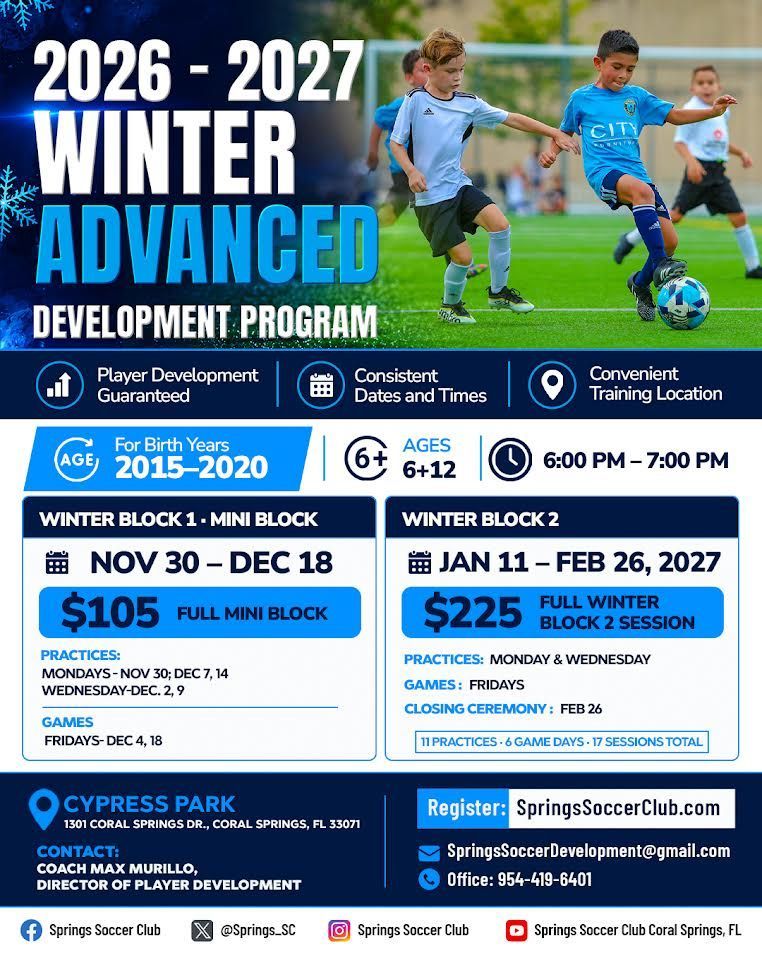 Winter Advanced Development Program flyer