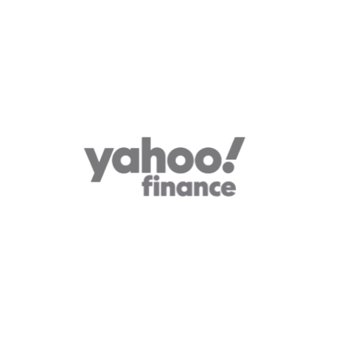 Yahoo Finance logo in gray text on a white background.