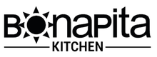 Logo of Bonapita Kitchen with a sun icon in "O". Below is "KITCHEN" with a line under.